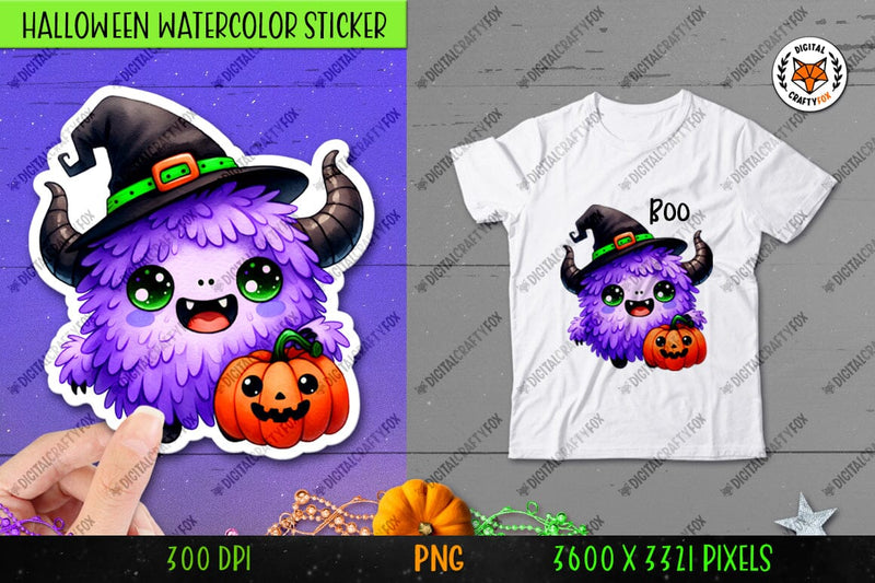 Halloween Monster Sticker, Halloween Monster Sublimation Sublimation Digital Craftyfox 