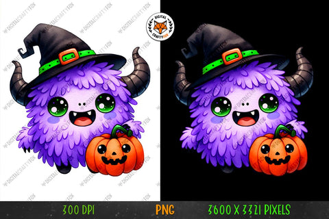 Halloween Monster Sticker, Halloween Monster Sublimation Sublimation Digital Craftyfox 