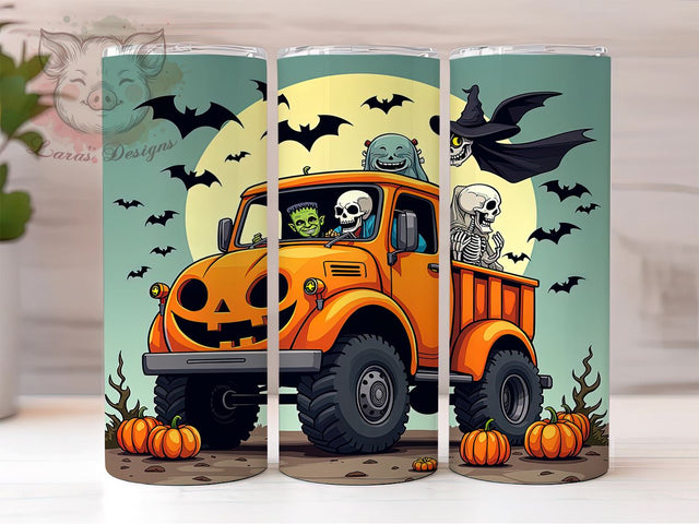 Halloween Monster Truck 20 oz Skinny Tumbler Sublimation Design, Straight & Tapered Tumbler Png, Monster Truck Tumbler Png, Digital Download PNG Sublimation Lara' s Designs 