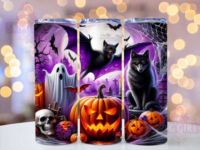 Halloween Monsters 20oz Tumbler Wrap Sublimation Design, Straight Tapered Tumbler Wrap, Halloween Spooky Tumbler Png, Instant Digital Download Sublimation SvggirlplusArt 