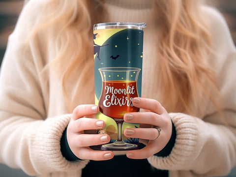 Halloween Moonlit Elixirs Tumbler wrap PNG Sublimation Luvleigh Digitals 