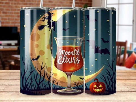 Halloween Moonlit Elixirs Tumbler wrap PNG Sublimation Luvleigh Digitals 
