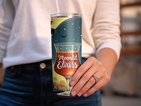Halloween Moonlit Elixirs Tumbler wrap PNG Sublimation Luvleigh Digitals 
