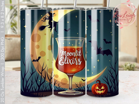 Halloween Moonlit Elixirs Tumbler wrap PNG Sublimation Luvleigh Digitals 