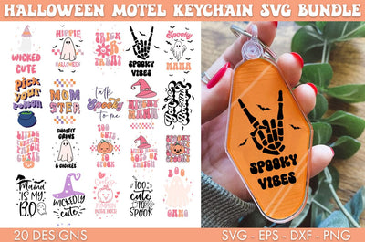 Halloween Motel Keychain SVG Bundle Sublimation Cut file SVG Freeling Design House 
