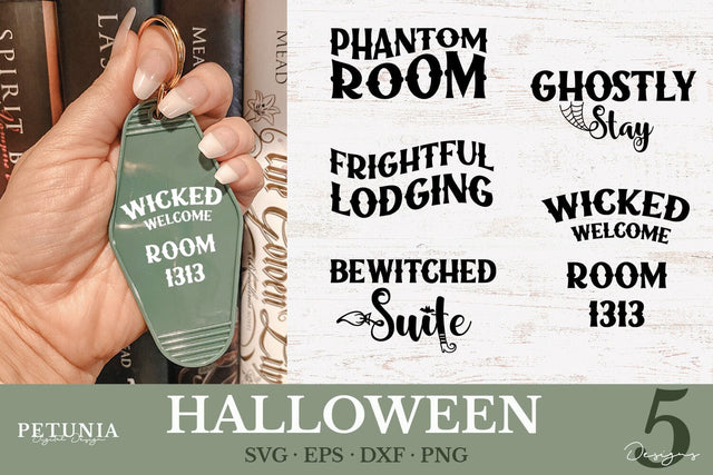 Halloween Motel Keychain SVG | Halloween SVG SVG Petunia Digital Design 