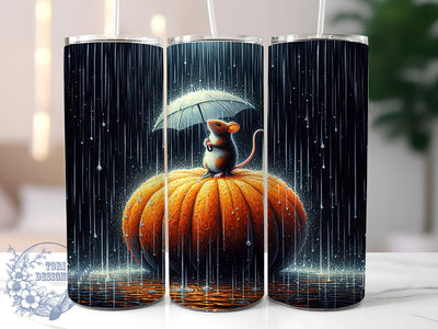 Halloween Mouse 20oz Skinny Tumbler, Whimsical Animal Tumbler Png, Straight & Tapered Tumbler Wrap, Instant Digital Download Sublimation ToriDesigns 
