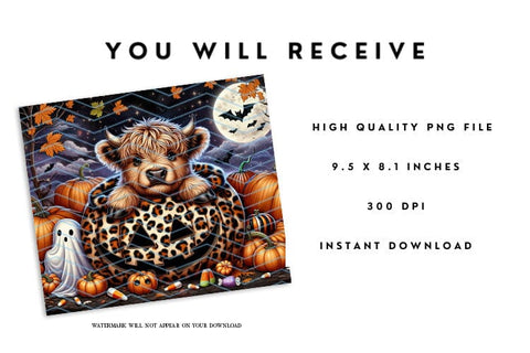 Halloween Mouse Pad - Highland Cow Mousepad PNG Sublimation BijouBay 