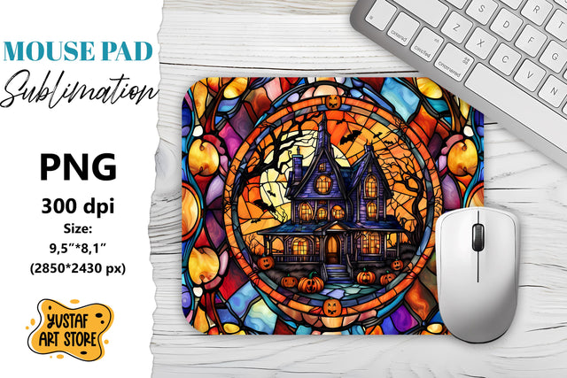 Halloween Mouse Pad sublimation. Halloween Stained Glass Sublimation Yustaf Art Store 