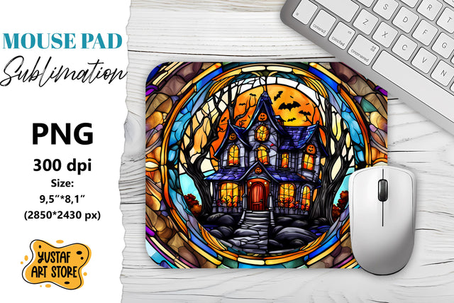 Halloween Mouse Pad sublimation. Halloween Stained Glass Sublimation Yustaf Art Store 