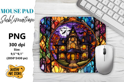 Halloween Mouse Pad sublimation. Halloween Stained Glass Sublimation Yustaf Art Store 