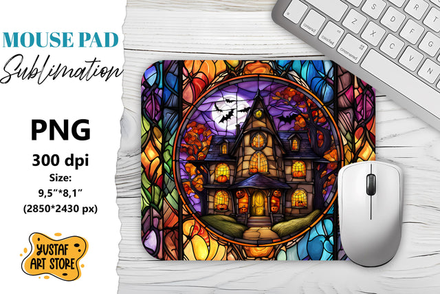 Halloween Mouse Pad sublimation. Halloween Stained Glass Sublimation Yustaf Art Store 
