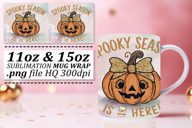 Halloween Mug Wrap 11oz/15oz Pumpkin Fall Sublimation Art Sublimation afrosvg 