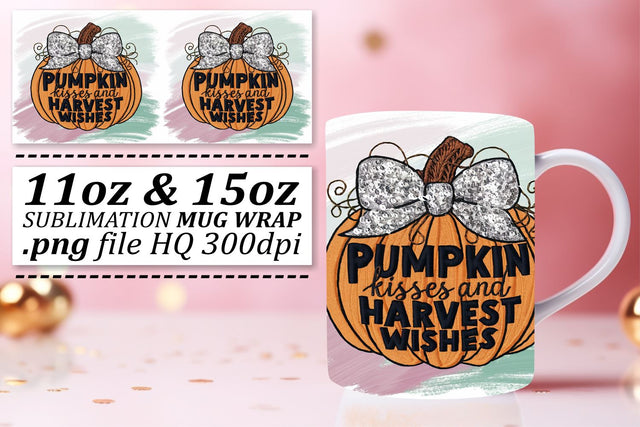 Halloween Mug Wrap Pumpkin 11oz/15oz Fall Sublimation Art Sublimation afrosvg 