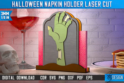 Halloween Napkin Holder Laser Cut | Adornment Dining Table | Halloween Party | CNC File SVG Fly Design 