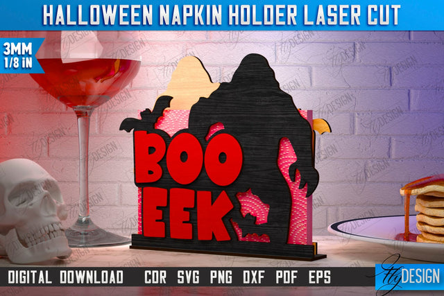 Halloween Napkin Holder Laser Cut | Adornment Dining Table | Halloween Party | CNC File SVG Fly Design 