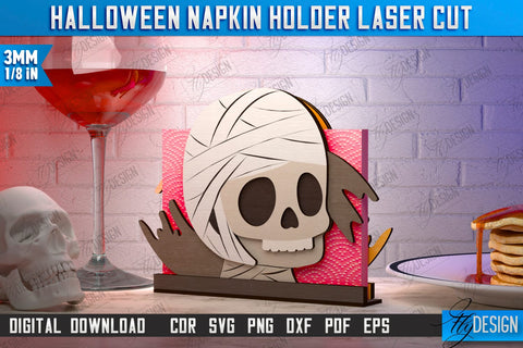 Halloween Napkin Holders Laser Cut Bundle | Adornment Dining Table | Halloween Party | CNC Files SVG Fly Design 