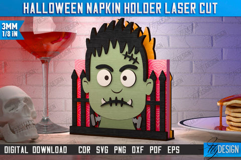 Halloween Napkin Holders Laser Cut Bundle | Adornment Dining Table | Halloween Party | CNC Files SVG Fly Design 