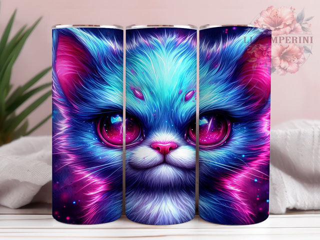 Halloween Neon Zombie Cat 20oz Tumbler Wrap PNG, Zombie Cat Tumbler PNG Sublimation Design, Straight & Tapered Tumbler Wrap, Instant Digital Download Sublimation Li Zamperini 
