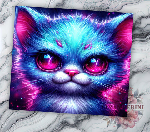 Halloween Neon Zombie Cat 20oz Tumbler Wrap PNG, Zombie Cat Tumbler PNG Sublimation Design, Straight & Tapered Tumbler Wrap, Instant Digital Download Sublimation Li Zamperini 