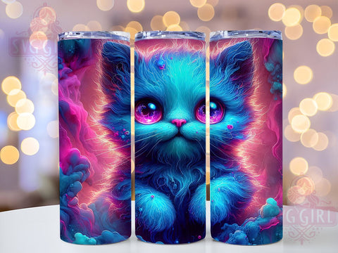 Halloween Neon Zombie Cat 20oz Tumbler Wrap Sublimation Design, Straight Tapered Tumbler Wrap, Zombie Cat Tumbler Png, Instant Digital Download Sublimation SvggirlplusArt 