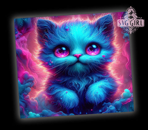 Halloween Neon Zombie Cat 20oz Tumbler Wrap Sublimation Design, Straight Tapered Tumbler Wrap, Zombie Cat Tumbler Png, Instant Digital Download Sublimation SvggirlplusArt 