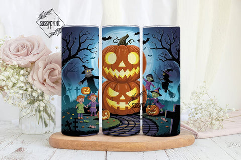 Halloween Night 20oz Tumbler Wrap Sublimation sassyprint 
