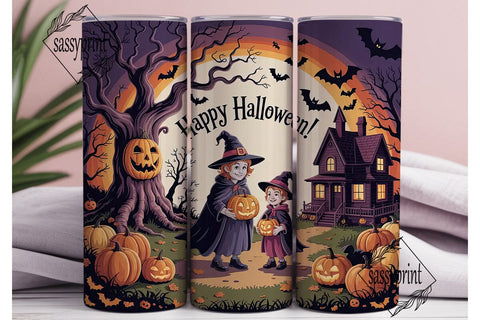 Halloween Night 20oz Tumbler Wrap Sublimation sassyprint 