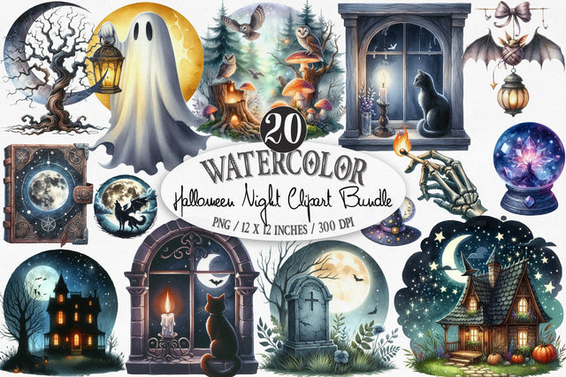 Halloween Night Clipart Sublimation SVGista 