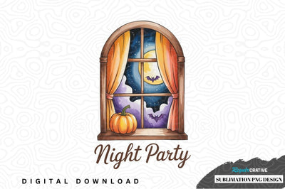 Halloween night party sublimation png design Sublimation Regulrcrative 
