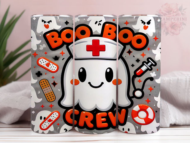 Halloween Nurse 20oz Tumbler Wrap PNG, Boo Boo Crew Tumbler Png, Straight & Tapered Tumbler Wrap, Instant Digital Download Sublimation Li Zamperini 