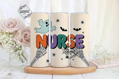Halloween Nurse 20oz Tumbler Wrap Sublimation sassyprint 