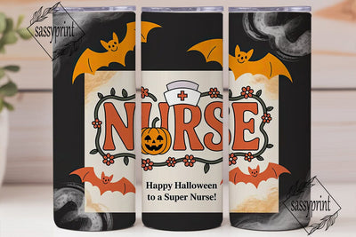 Halloween Nurse 20oz Tumbler Wrap Sublimation sassyprint 