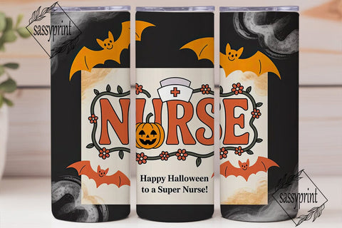 Halloween Nurse 20oz Tumbler Wrap Sublimation sassyprint 