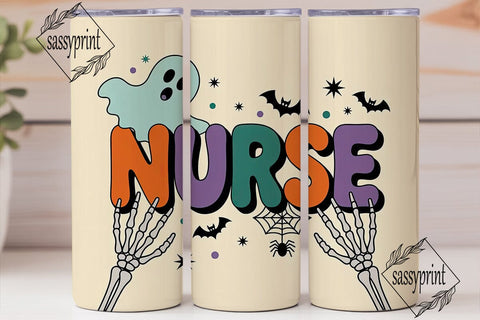 Halloween Nurse 20oz Tumbler Wrap Sublimation sassyprint 
