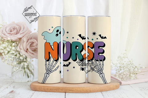 Halloween Nurse 20oz Tumbler Wrap Sublimation sassyprint 