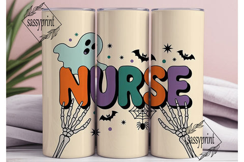Halloween Nurse 20oz Tumbler Wrap Sublimation sassyprint 