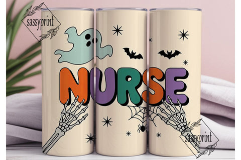 Halloween Nurse 20oz Tumbler Wrap Sublimation sassyprint 