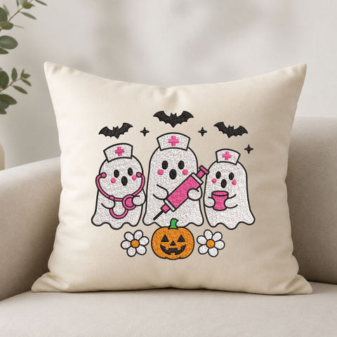 Halloween Nurse Ghosts Machine Embroidery Design – Cute Spooky Medical Ghost Embroidery File Embroidery/Applique DESIGNS PatternFeed8 