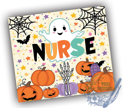 Halloween Nurse, Tumbler Design, Sublimation PNG, Nurse Gift, Halloween Gift, 20oz Tumbler, Medical Halloween, DIY Tumbler Sublimation ToriDesigns 