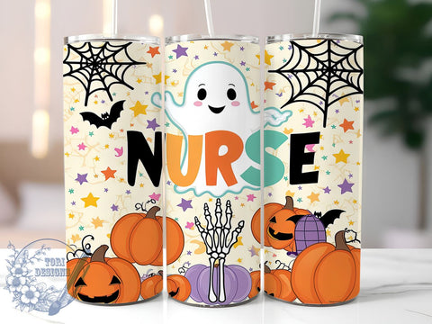 Halloween Nurse, Tumbler Design, Sublimation PNG, Nurse Gift, Halloween Gift, 20oz Tumbler, Medical Halloween, DIY Tumbler Sublimation ToriDesigns 