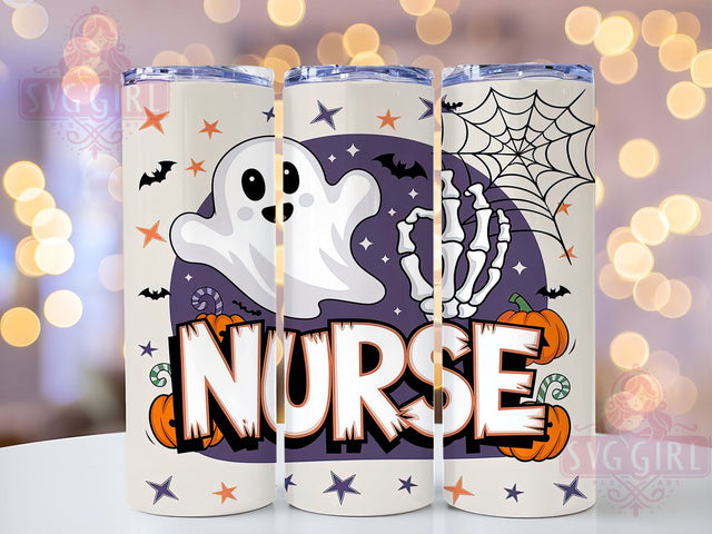 Halloween Nurse, Tumbler Wrap, PNG Sublimation, Nurse Gift, Halloween Decor, Sublimation Design, 20oz Tumbler, Fall Nurse Theme Sublimation SvggirlplusArt 