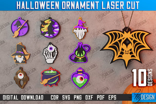 Halloween Ornament Bundle | Medallion | Jewelry | Pendant | Bijoux | Halloween Décor | CNC Files SVG Fly Design 