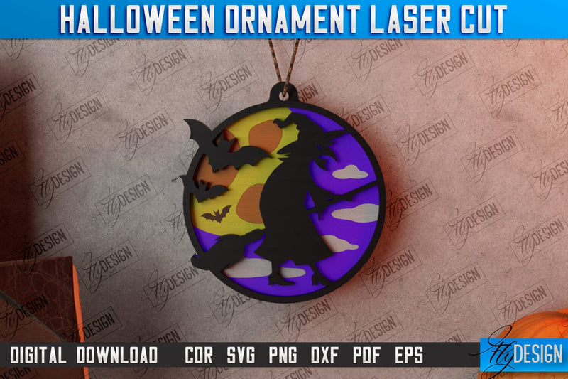 Halloween Ornament | Medallion | Jewelry | Pendant | Bijoux | Halloween Décor | CNC Files SVG Fly Design 