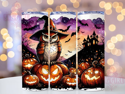 Halloween Owl 20oz Tumbler Wrap Sublimation Design, Straight Tapered Tumbler Wrap, Spooky Halloween Tumbler Png, Instant Digital Download Sublimation SvggirlplusArt 