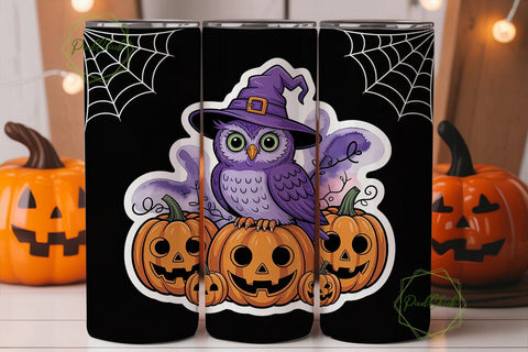 Halloween Owl 20oz Tumbler Wrap Sublimation PixelChick 
