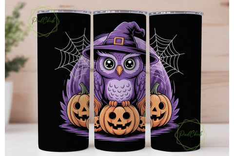 Halloween Owl 20oz Tumbler Wrap Sublimation PixelChick 