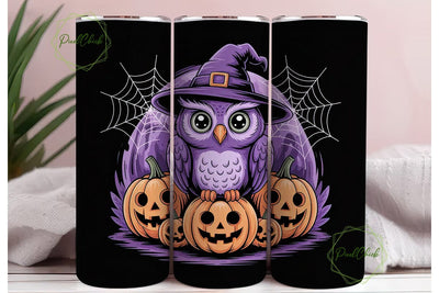 Halloween Owl 20oz Tumbler Wrap Sublimation PixelChick 