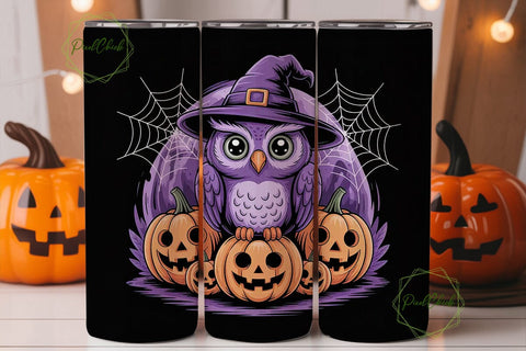 Halloween Owl 20oz Tumbler Wrap Sublimation PixelChick 