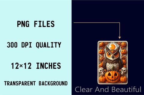 Halloween Owl Tarot Card Sublimation Clipart Bundle Sublimation SVGArt 